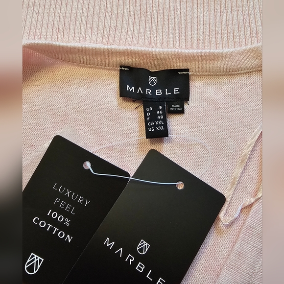 *NWT* Marble Soft Pink Knitted V-Neck Sweater - Picture 6 of 7